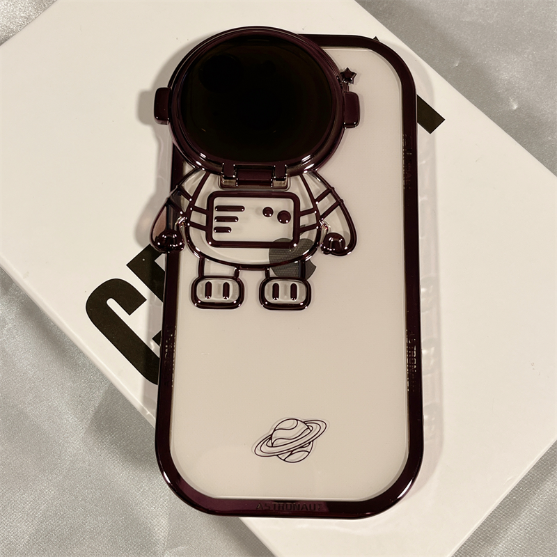 3D Astronaut Lens Protector Kickstand iPhone Case