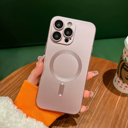 FROSTED SHIMMER ULTRA-THIN MAGSAFING IPHONE CASE WITH CAMERA PROTECTOR