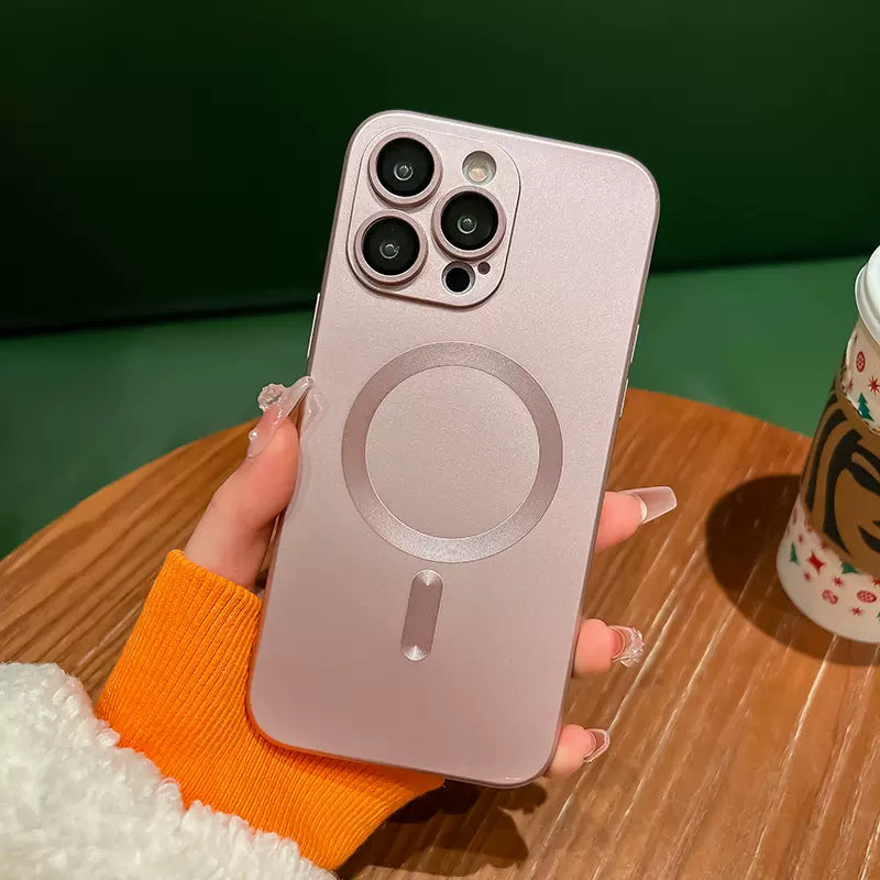 FROSTED SHIMMER ULTRA-THIN MAGSAFING IPHONE CASE WITH CAMERA PROTECTOR