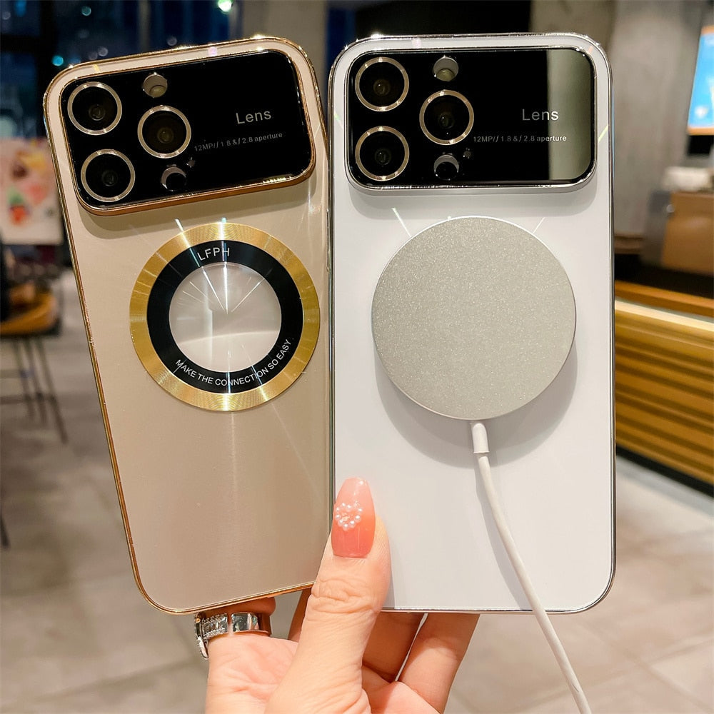 جراب ماج سيف أورورا مع ثقب الشعار لجهاز iPhone