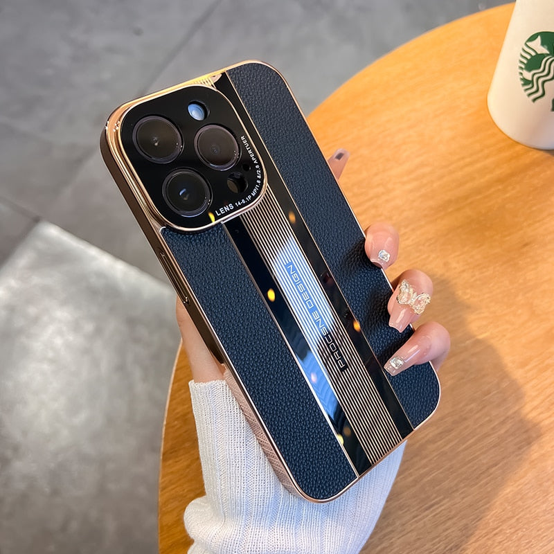 Acrylic & Leather Full Protection Case for iPhone