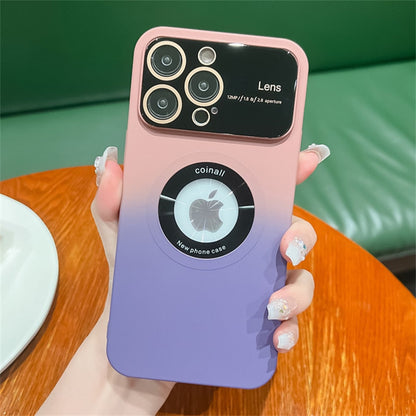 Large Window Camera Protection Gradient Color Case For iPhone