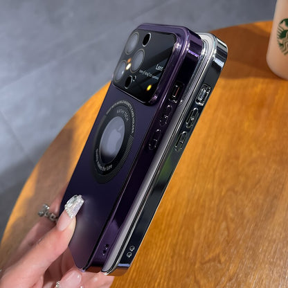 غطاء مغناطيسي شامل لهاتف iPhone 15-11، مُجمد، للنظارات. تصميم فاخر وبسيط. 