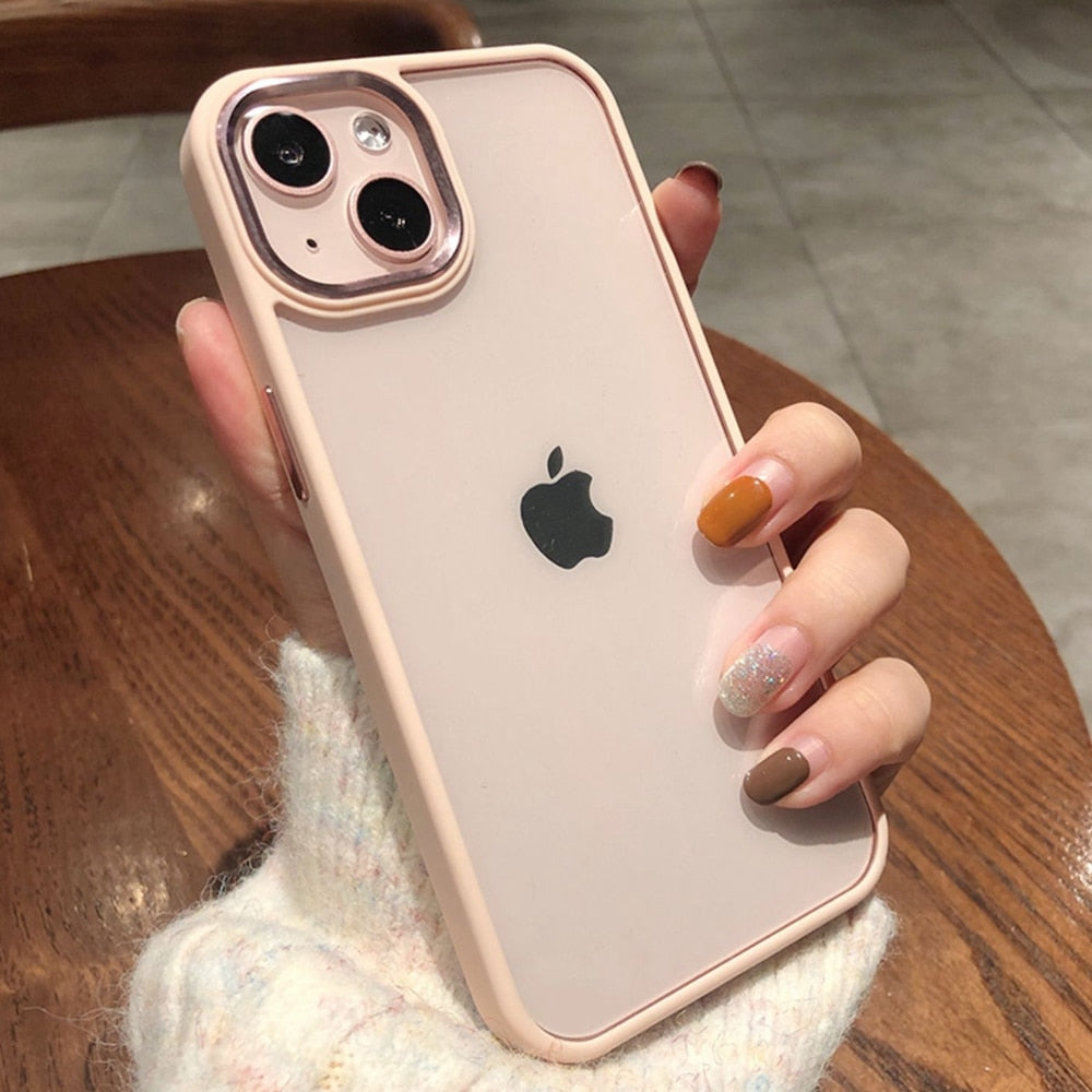 Acrylic Plating Transparent Case For iPhone