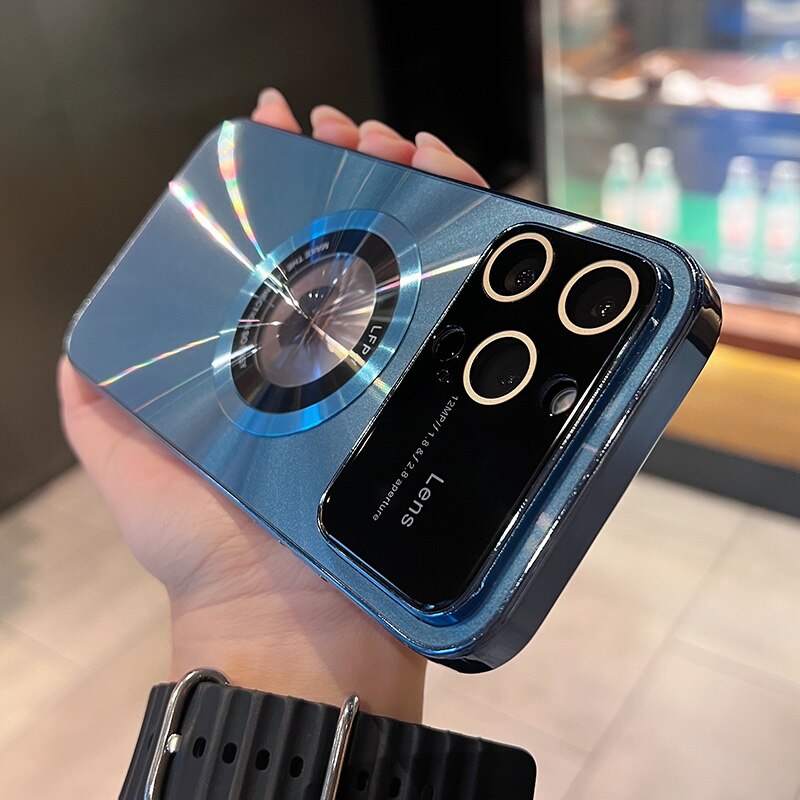 جراب ماج سيف أورورا مع ثقب الشعار لجهاز iPhone