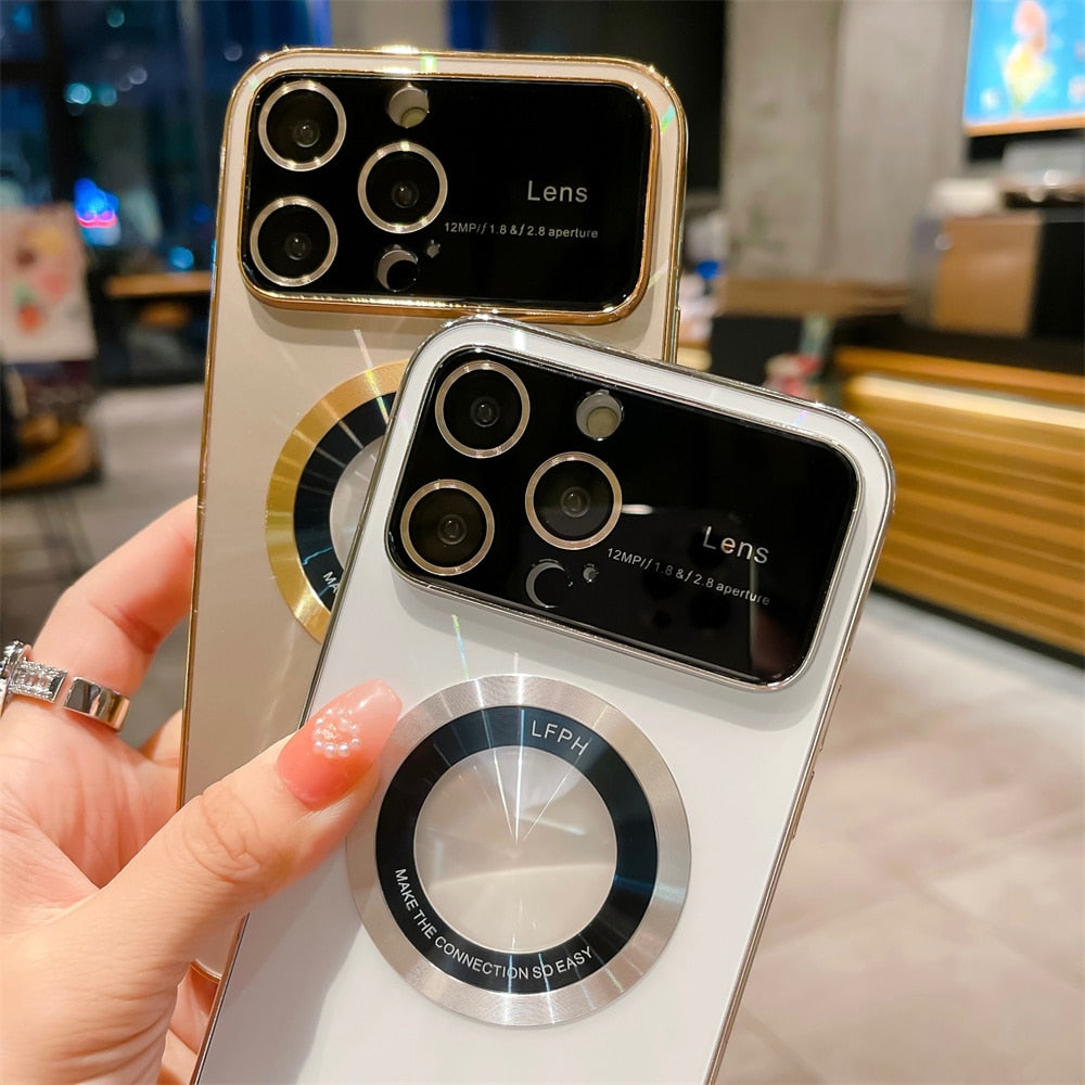 جراب ماج سيف أورورا مع ثقب الشعار لجهاز iPhone