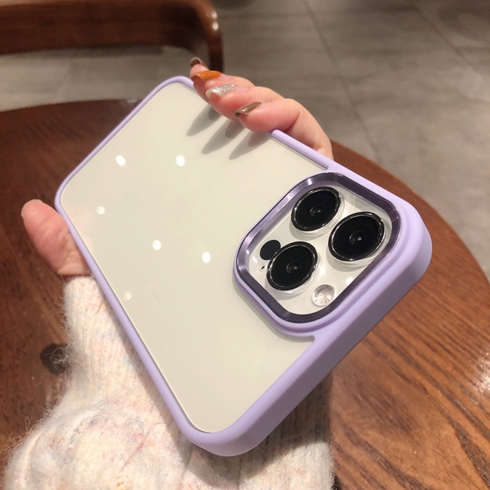 Acrylic Plating Transparent Case For iPhone