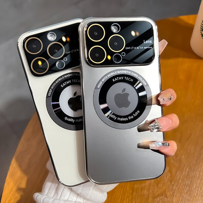 غطاء مغناطيسي شامل لهاتف iPhone 15-11، مُجمد، للنظارات. تصميم فاخر وبسيط. 