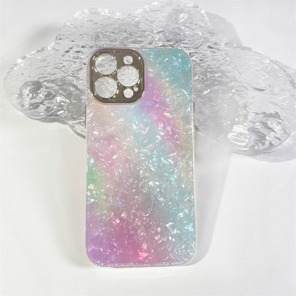 جراب iPhone بنقشة صدفية ملونة 