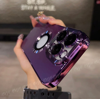 غطاء ناعم من السيليكون مطلي بالكهرباء مع شعار MagSafe 