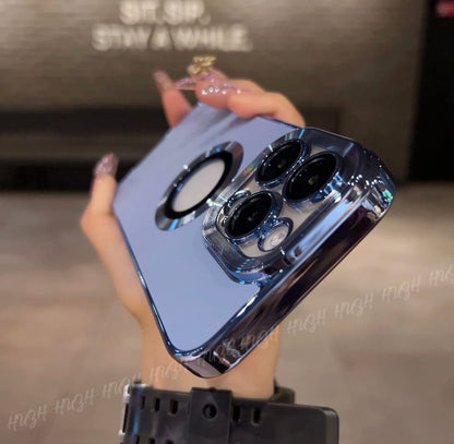 غطاء ناعم من السيليكون مطلي بالكهرباء مع شعار MagSafe 